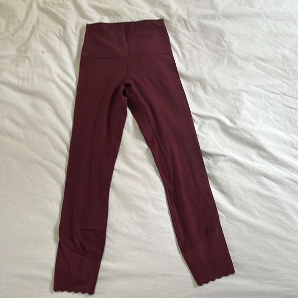 Lulu Lemon Hugh Waisted Leggings - Burgundy - Picture 1 of 2